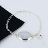 Natural Rainbow Moonstone Gemstone Handmade 925 Sterling Silver Bracelet, White Topaz Bracelet For Wife, Unisex Bracelet, Anniversary Gift
