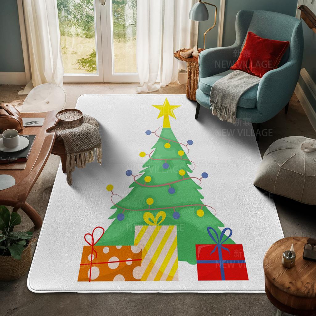 House Entrance Carpet Home Door Mat Living Room Bath Foot Bathroom Non-slip Water Absorption Rugs Bath Merry Christmas Winter