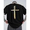European Size Men's Oversized Summer T-Shirt with Money Lettering Print - Breathable Round Neck Short Sleeve Casual Loose Fit Tee for Outdoor Sports