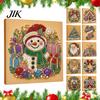 3D Bead Embroidery Sets Christmas Faux Pearl Art Kit, DIY Santa Tree Painting Sparkling Holiday Tabletop Decor Wall Craft Kit for Adults, Handmade