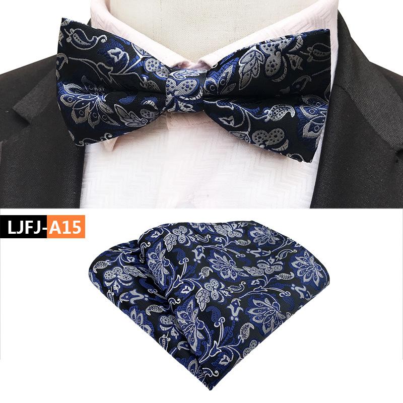 Set de papion cu buzunar și prosop la modă, papion de nuntă pentru mire și cavaler de onoare
