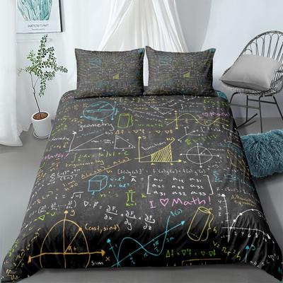 Návod Matematické lekce Povlečení Set King Queen Double Full Twin Single Size Námořnická Modrá Sada Ložního Prádla