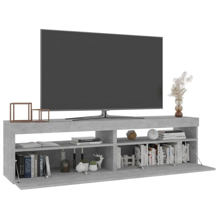VidaXL 2x Meubles TV avec Lumières LED Centres de Divertissement Armoires Multimédia Meubles de Salle de Séjour Salon 804400