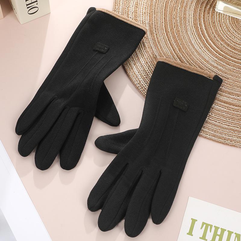 Warm Gloves Three-Line Cycling Rabbit Velvet Men'S And Women'S Fashion Cold-Proof Touch Screen Velvet Outdoor Autumn And Winter Gloves