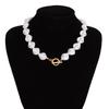 Fashion Irregular Shaped Faux Pearl Light Luxury Metal Clavicle Necklace Jewelry