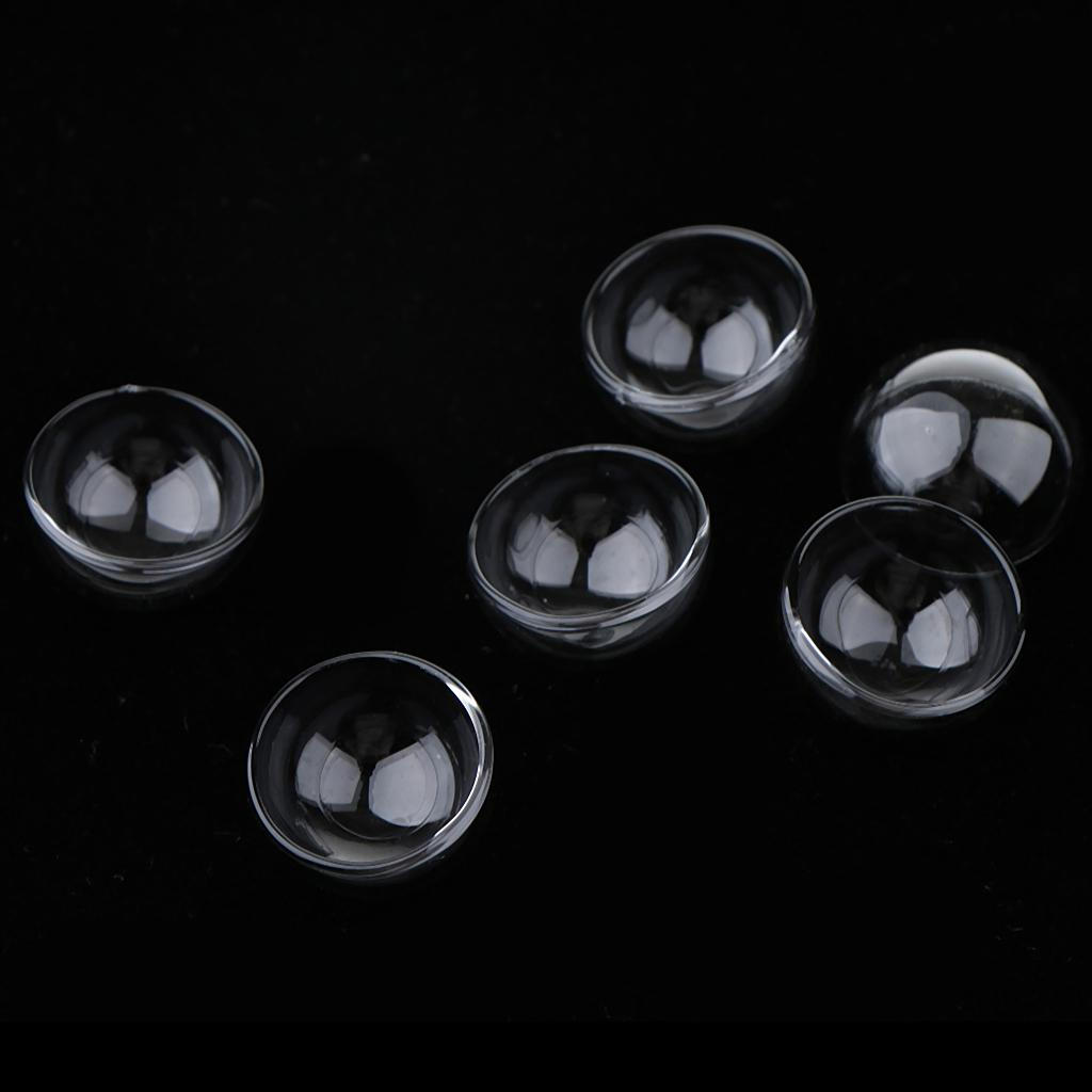 6 Pcs Pendant Charm Half Globe Glass Container for