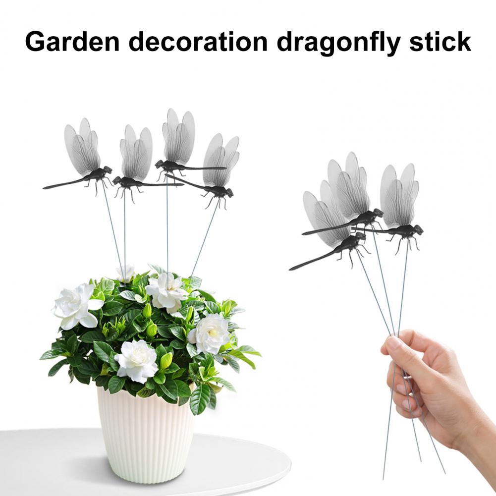 Flexible Dragonfly Sculpture Pvc Dragonfly Yard Art 3d Dragonfly Garden Stakes for Indoor Outdoor Plant Decor for Window