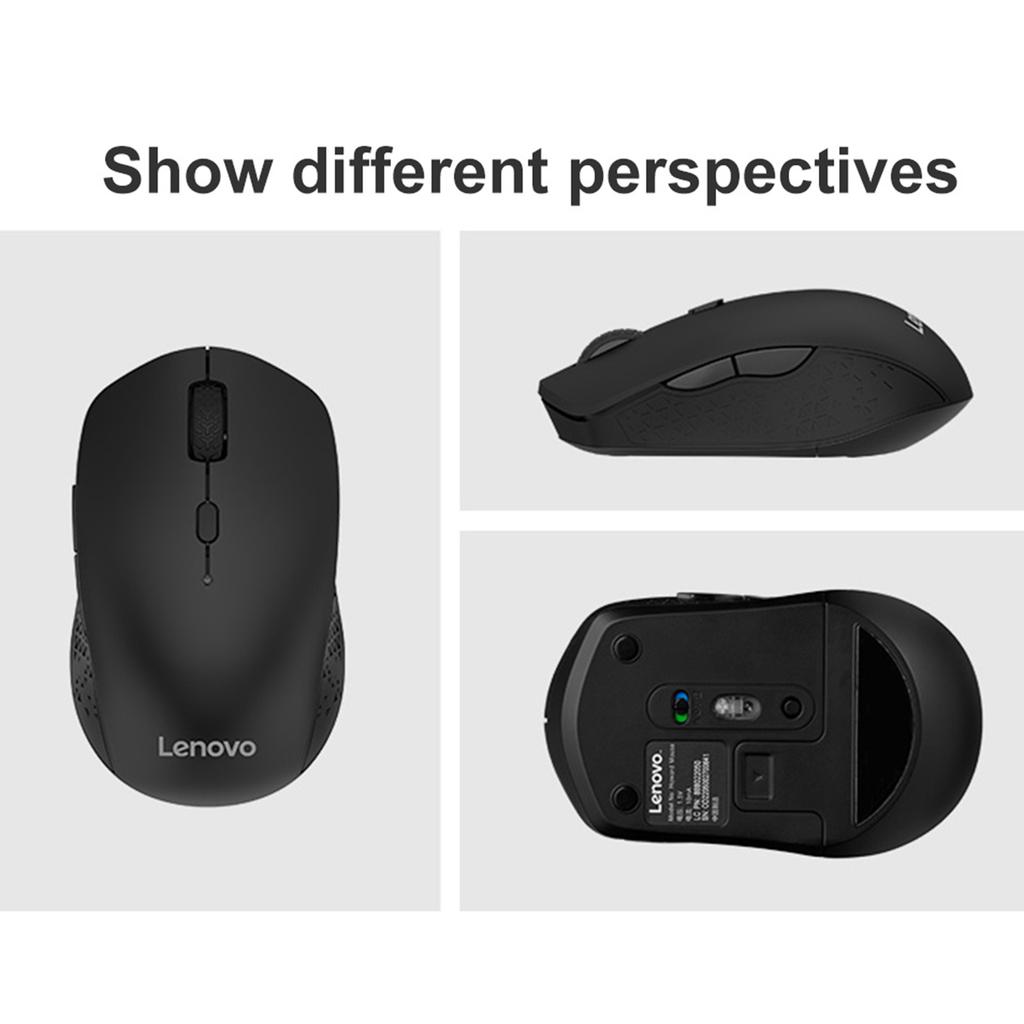 Lenovo Howard Wireless Mouse, 2.4GHz Wireless BT Mouse with Nano USB Receiver Portable Mouse for