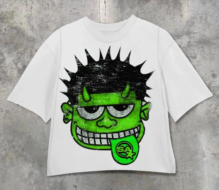 Y2K Hip Hop Retro Cross Graphic Men's Oversized Cotton T-shirt