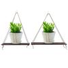 2 Stück Holz Wandregal Hängeseil Hängend Pflanzen Blumentopf Regale HeimdekorationenAntik