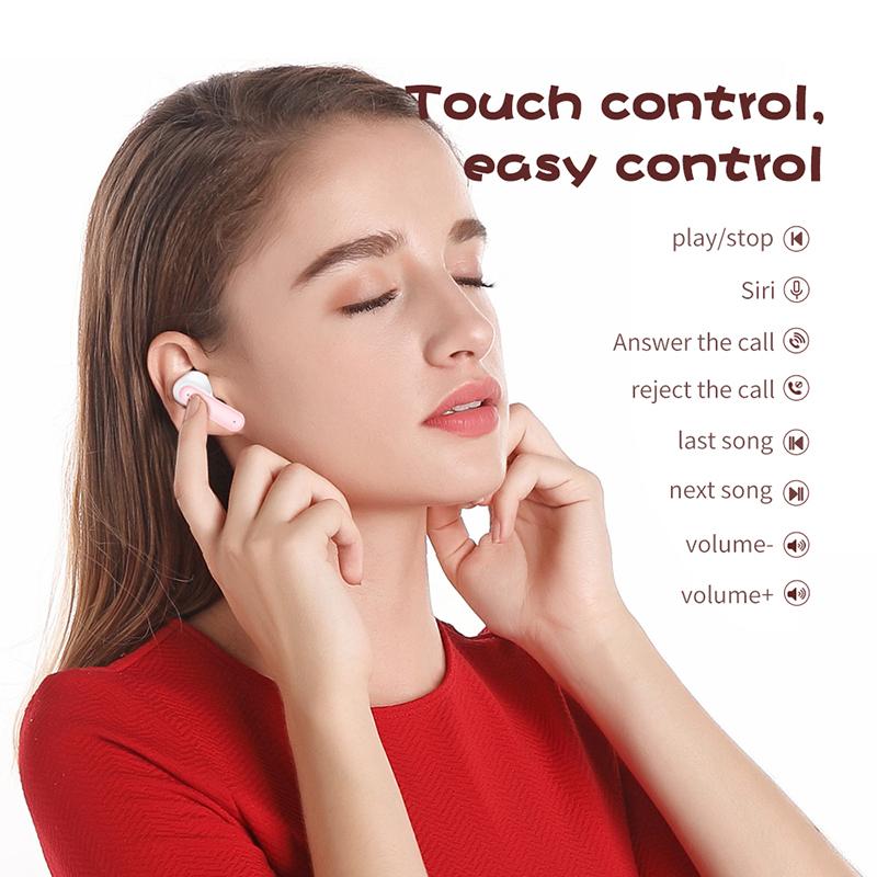 VAORLO Niedliche Bluetooth-Kopfhörer, kabellose Cartoon-Kopfhörer, Geräuschunterdrückung, Stereo-Headset, In-Ear-Ohrhörer für alle Smartphones