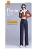 Women's High-Waisted Dark Blue Slim-Fit Straight-Leg Jeans