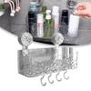 Bathroom Organizer Light Luxury Pattern Large Capacity Basket Quick Installation Suction Cup For Bathroom Supplies