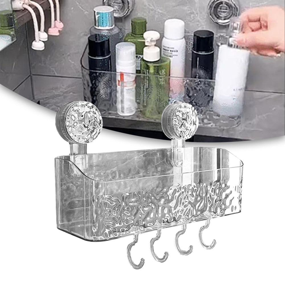 Bathroom Organizer Light Luxury Pattern Large Capacity Basket Quick Installation Suction Cup For Bathroom Supplies