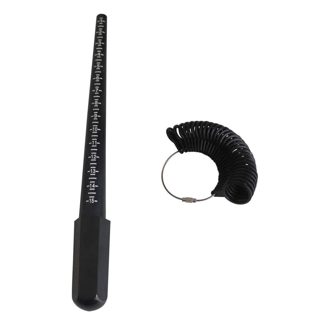 Ring Sizer Set Ring Mandrel Gauge Tool US Size 1-15&Finger Gaugers US Size 1-13 with Half Size Finger Measurement Scales Kit Ring Stick Measure Tool