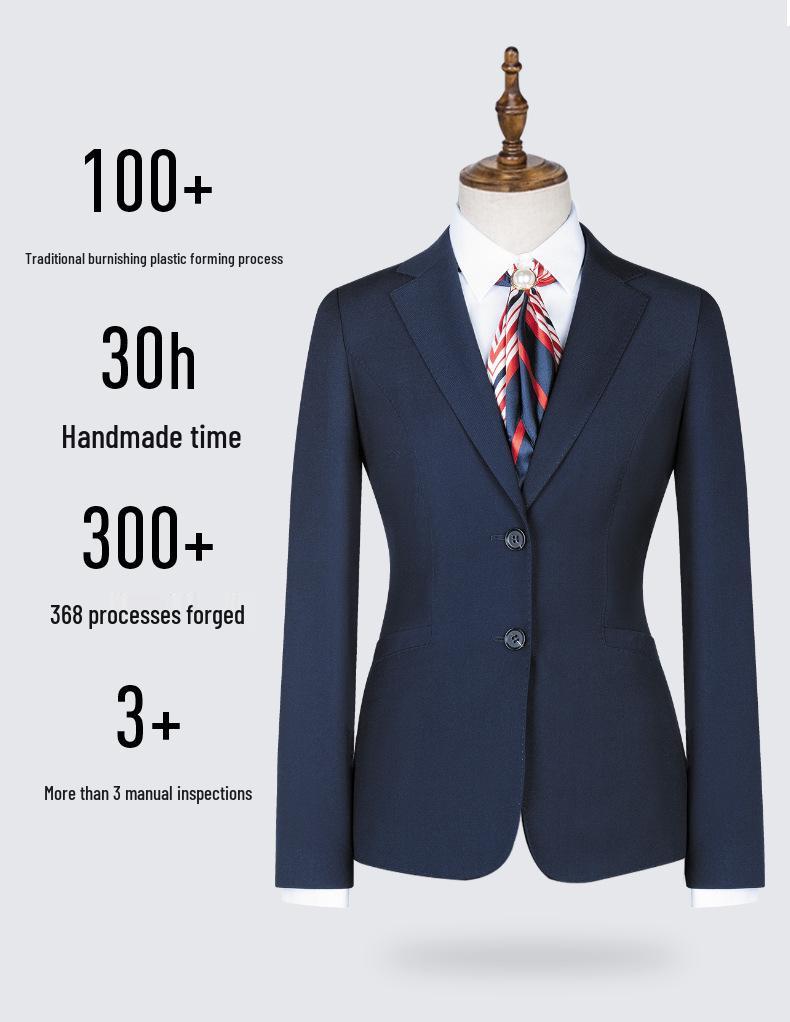 Navy Blue Women's Business Casual Suit Set for Professionals