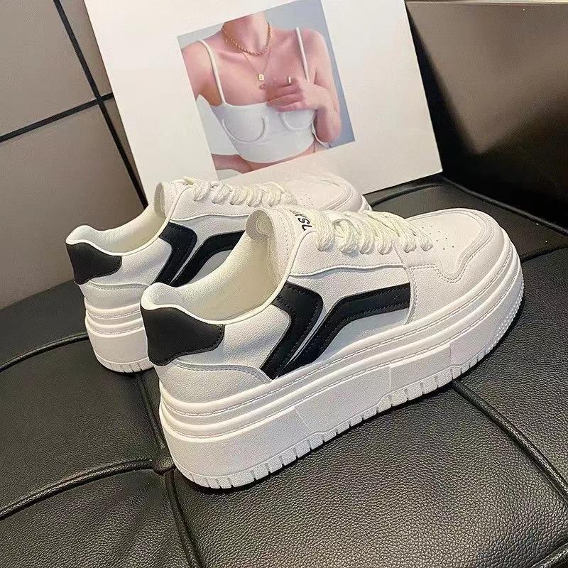 

Осенние новые туфли Muffin Bottom Round Head Niche Campus Trend дышащие легкие кроссовки для женщин 40 чёрный