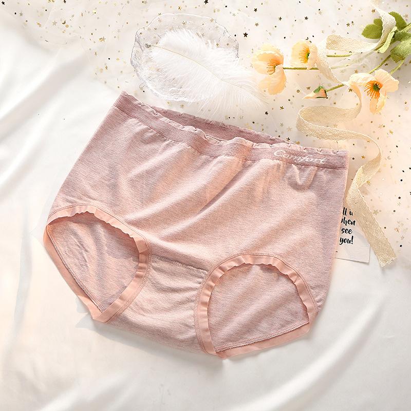 Plus Size Ladies Spring and Autumn Cotton Soft Mid  High Waisted Briefs