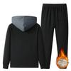 Winter Men Fleece Hooded Casual Sport Suits Man Jogger Run Outdoor Tracksuits Male Thick Sportwear Sets Two Piece Jacket Coat Pant