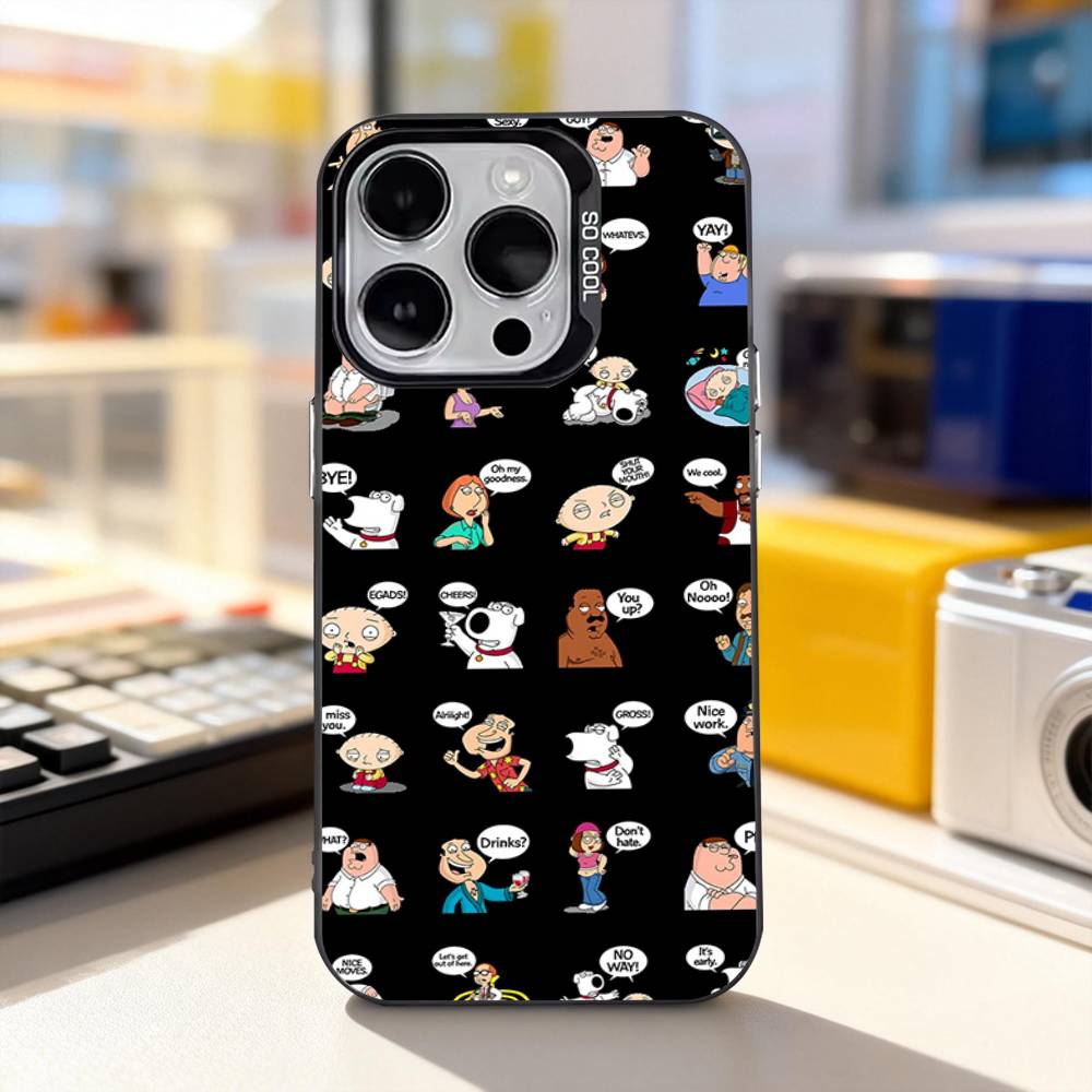 F-Family Funny G-Guy Funny For iPhone 17,16,15,14,13,12,11,Pro,Max,Plus,E,Air,Mini Anti Fall Black Matte Hard Bumper Phone Case iPhone12