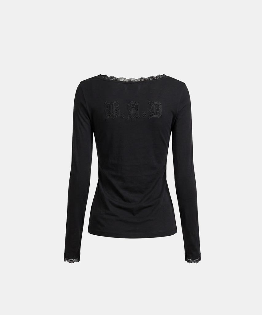 BADBLOOD Lace Layered Loose Fit Long Sleeve - Black