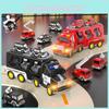 Truck Fire Toy Model Set With Lights And Sound For Kids Learning Entertainment