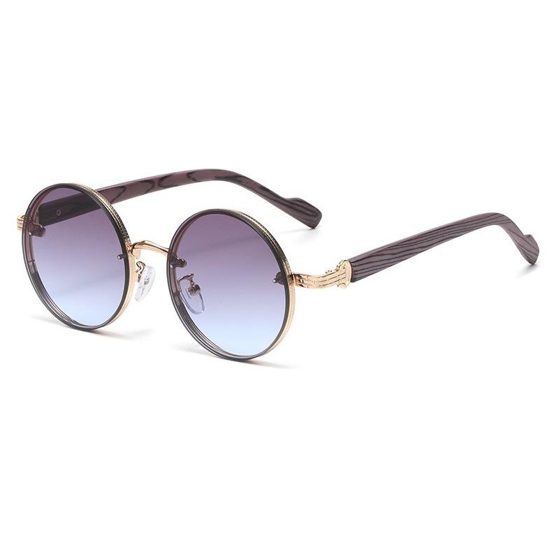 New Fashion Round Sun Glasses Classic Gradient Outdoor Shades Trendy Luxury Design Metal Rim Sun Glasses UV400 Shades