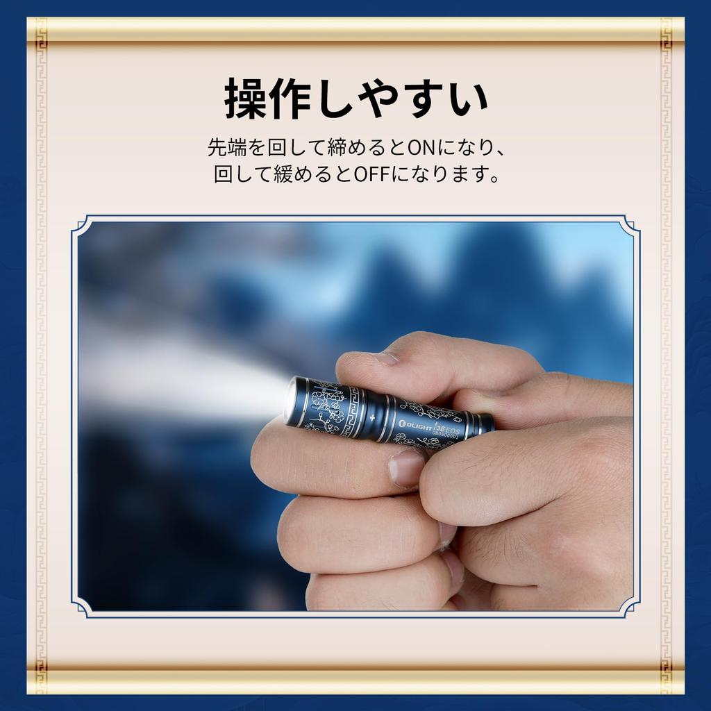 OLIGHT I3E EOS Keychain Mini Smooth 90 IPX8 Compact and Includes AAA Perfect for Power and Camping Flashlight, LED, Size, Adjustment, Screw-in Switch,
