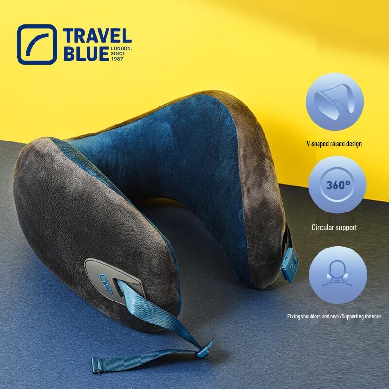 TRAVEL BLUE Memory Foam V-Support Neck Pillow