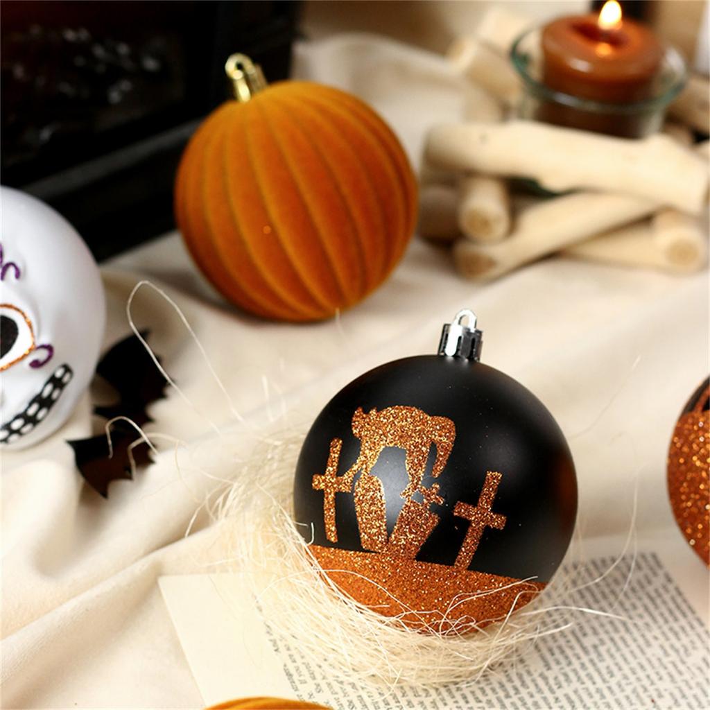 Halloween Decorations 9 Skull/ Painted Plastic Balls Set Home Halloween Party Decoration Tree Pendants