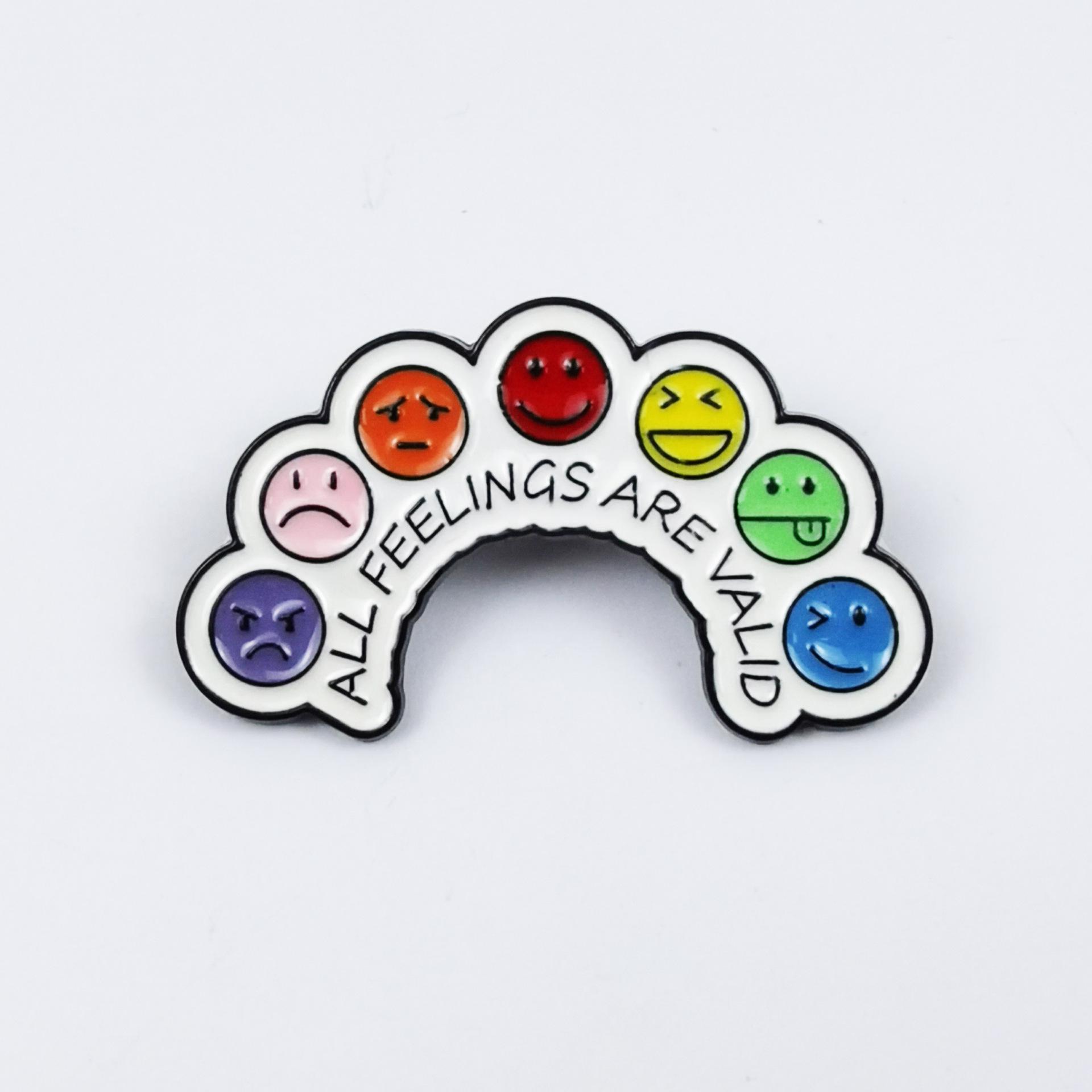 Creative Rainbow Smiling Face Brooch: Drip Oil Alloy Badge Accessory for Backpack & Clothing