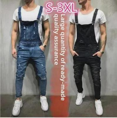 Cross Mirror Wish Fashion Men's and Women's Trendy Denim Suspender Romper Shorts
