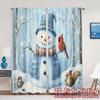 2pcs,Curtains Cute Snowman Cardinal Squirrel (3) Chic Curtains Machine Washable Fabric Curtains Decorations For Home Use for