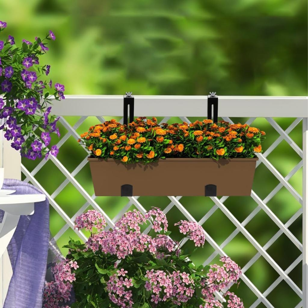 HAKIDZEL 2-Pack Planter Hooks, Wall-Mounted Planter Rack, Outdoor Iron Planter Bracket, for Balconies and Railings, Hanging Plants and Lanterns