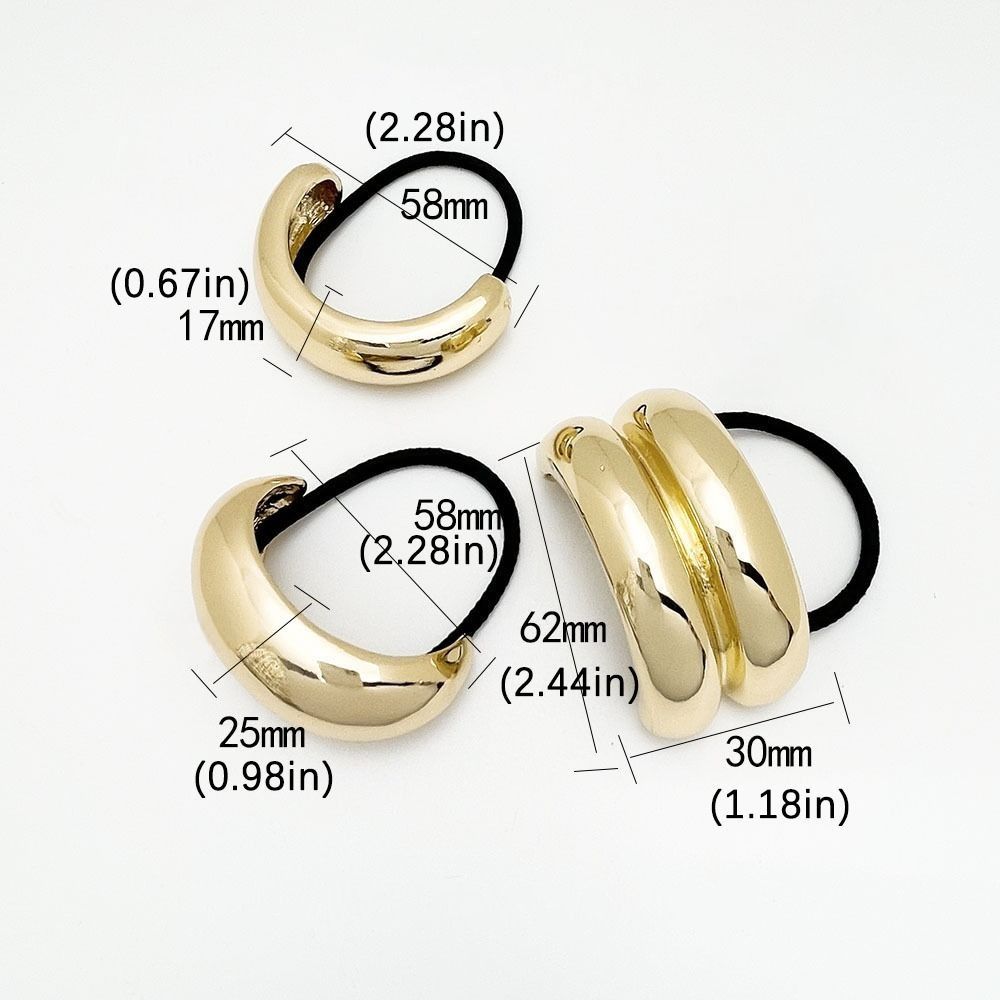 Golden Color Metal Hair Cuff Irregular Shape Hair Rope Classic Elastic Hair Band  Girls