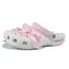 Crocs Classic clog EVA Pink Fluttering Casual Versatile Fashion Trend Hole Shoes for men and women White