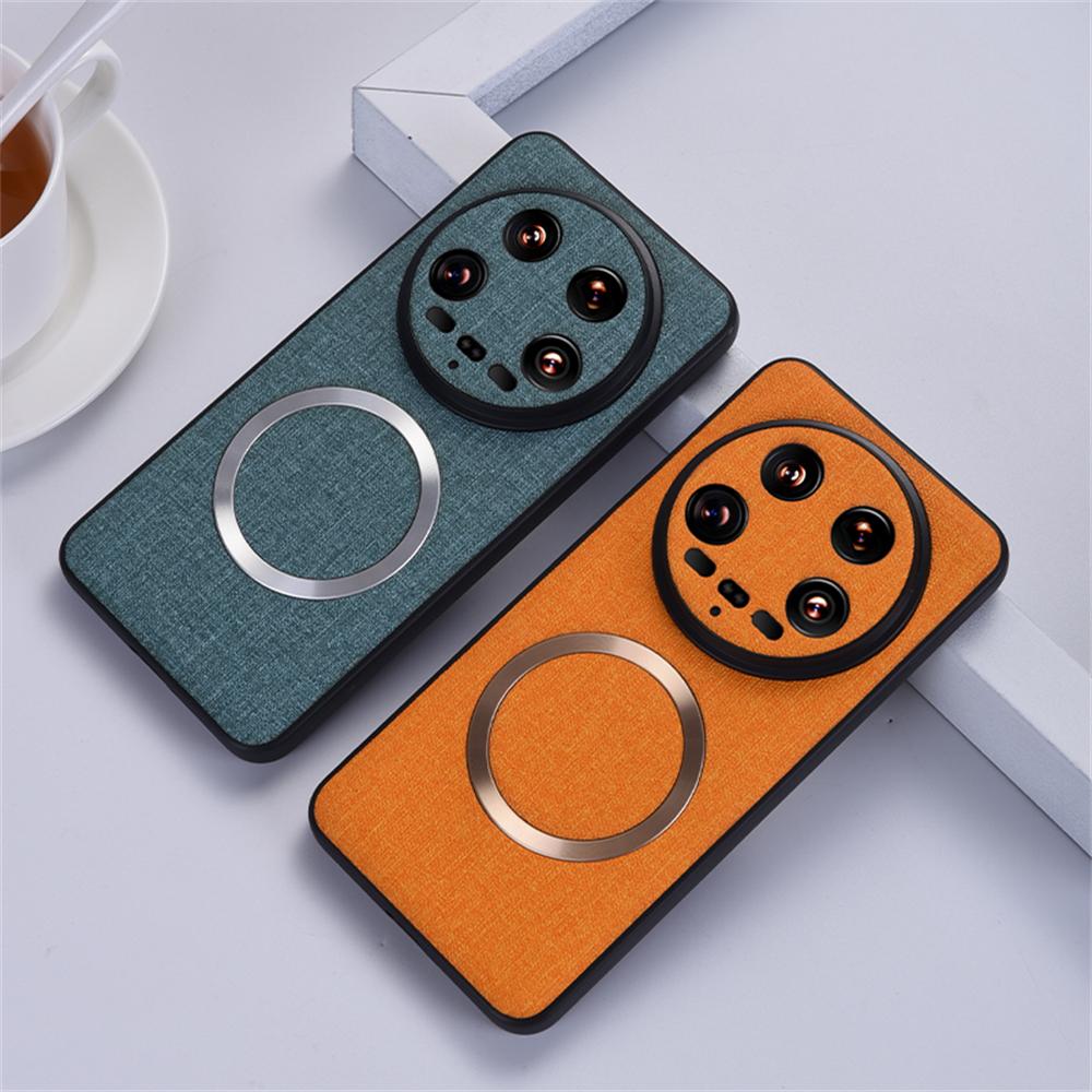 Magnetické pouzdro pro Xiaomi 14 Pro 14Pro Shockproof pro Magsafe Wireless Charging Shell pro Xiaomi 14 Ultra PU kožený matný kryt