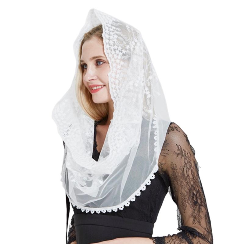 Церковная вуаль для мессы Кружевная вуаль для часовни Вуаль для мессы Вуаль-мантилья Вуаль для католической церкви