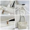YOBLUELO Ita-Tasche, Umhängetasche, Schnür-Tragetasche, Dekorative Tasche, A4-Größe, Transparente Tasche für Damen mit Schleifen-Dekoration (Weiß)