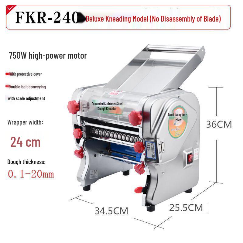 Junxi Electric Dough Roller: Stainless Steel Automatic Noodle Maker for Home and Commercial Use