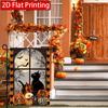 2D Flat, 2D Flat Moonlit Window View Black Cat Multiple Pumpkin Garden Flags- Outdoor Garden Flag Double-sided Home Decoration Courtyard Decoration Ou