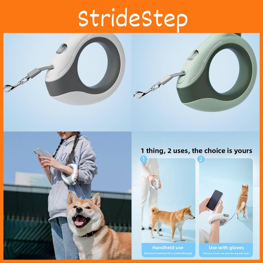 Pet Collar And Leash Set With Led Light For Dog And Cat Walking Auto Retractable 3m