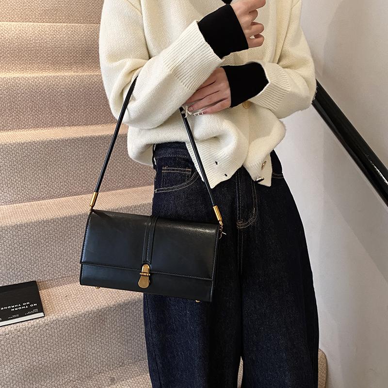 Fashion Retro Pu Leather Crossbody Bag For Women 2025 Winter Flap Messenger Bag Ladies Travel Small Shoulder Underarm Handbag