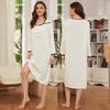 Nattkjole for kvinner Rayon Langermer Blondestrim Løs Sleep Lounge Wear Nattskjorter Vår Sommer Høst Komfortable hjemmeklær
