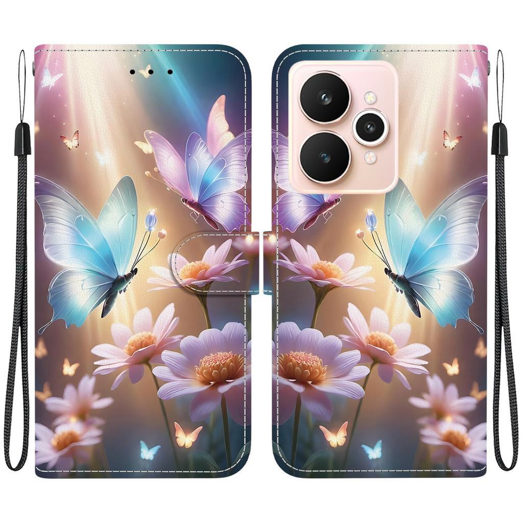 For Realme 15 Pro 5G/15 5G Case Pattern Printing Leather Wallet Phone Cover with Lanyard