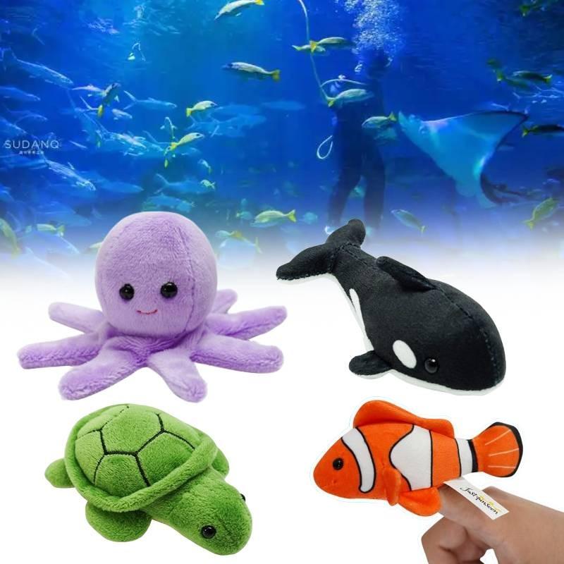 Finger Marine Animal Plush Toy Cartoon Stuffed Doll Room Decoration Kids Gift