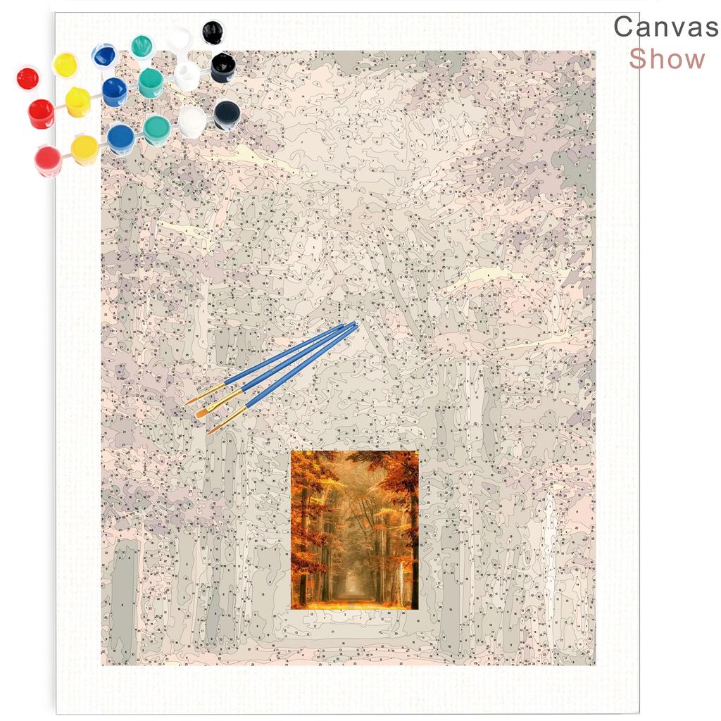 RUOPOTY Obrázek podle čísel Podzimní nástěnné umění DIY rám Jedinečný dárek Ručně malovaný olejomalba podle číselného stromu Scenérie do obývacího pokoje