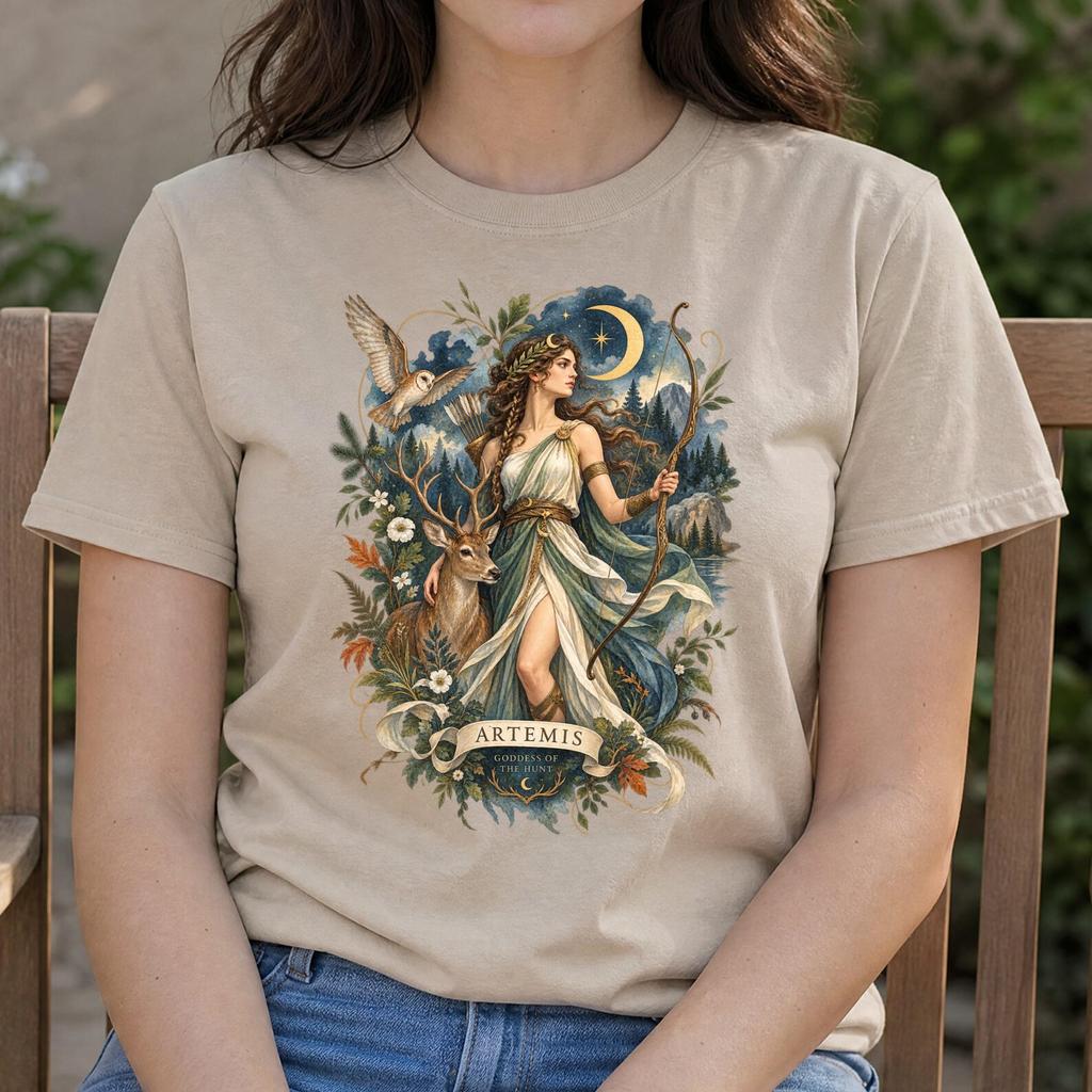Artemis Tarot Shirt - Front or Back Print - Mythology Gift