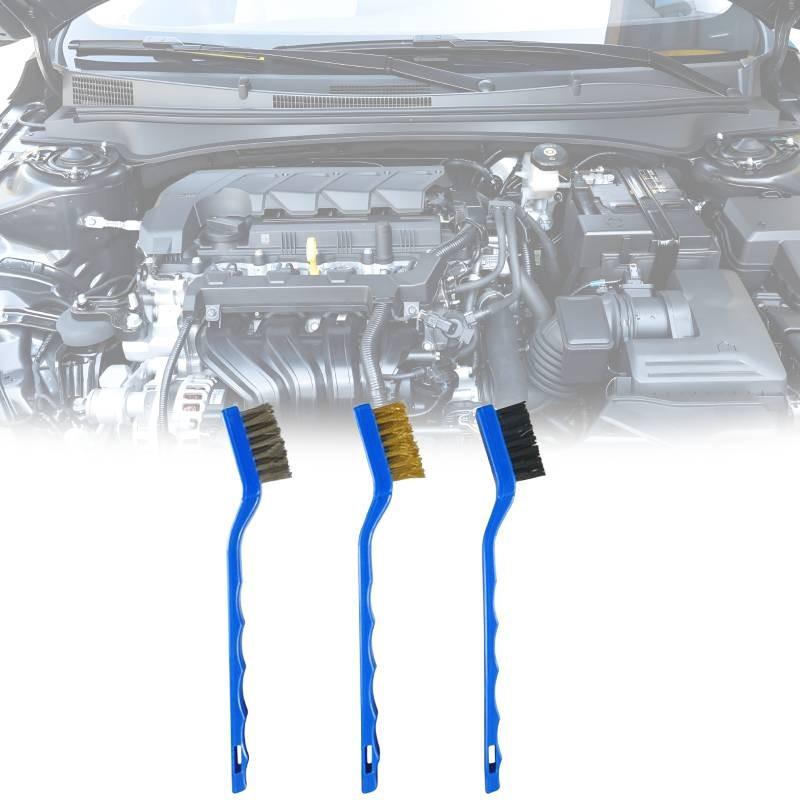 Cleaning 3pcs Engine Brushes Multifunction Metal Cleaner For Car Tools Supplies