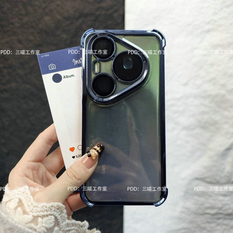 For Huawei Pura 90 Pro/90Pro Max 80 80Pro 80Ultra Case Luxury Electroplated Transparent Frame Anti-yellowing Shockproof Cover
